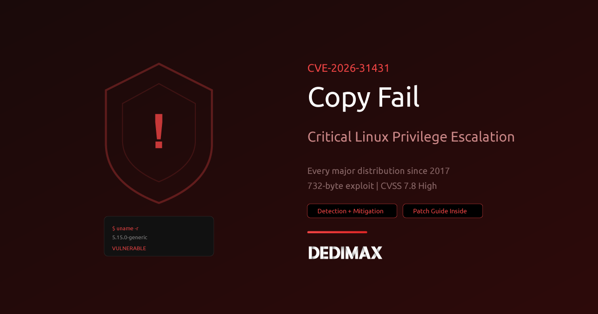 CVE-2026-31431 "Copy Fail": What It Is, How to Check, and How to Fix It