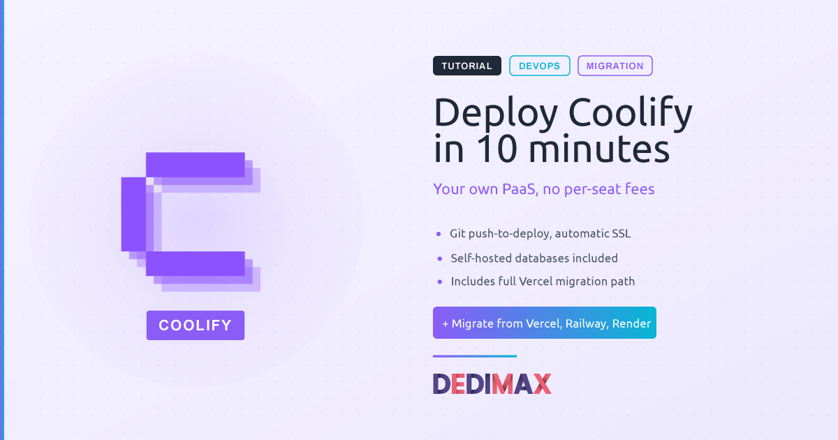 Deploy Coolify on a Server in 10 Minutes (And Migrate Your Vercel Projects)