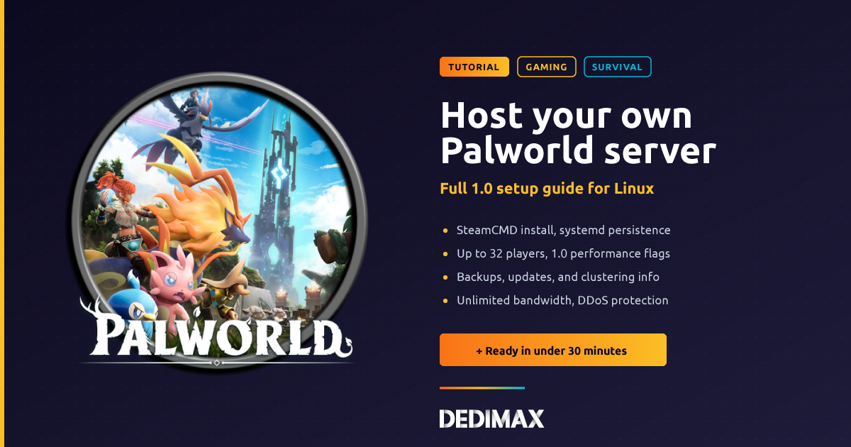 Host Your Own Palworld Dedicated Server (1.0 Setup Guide)