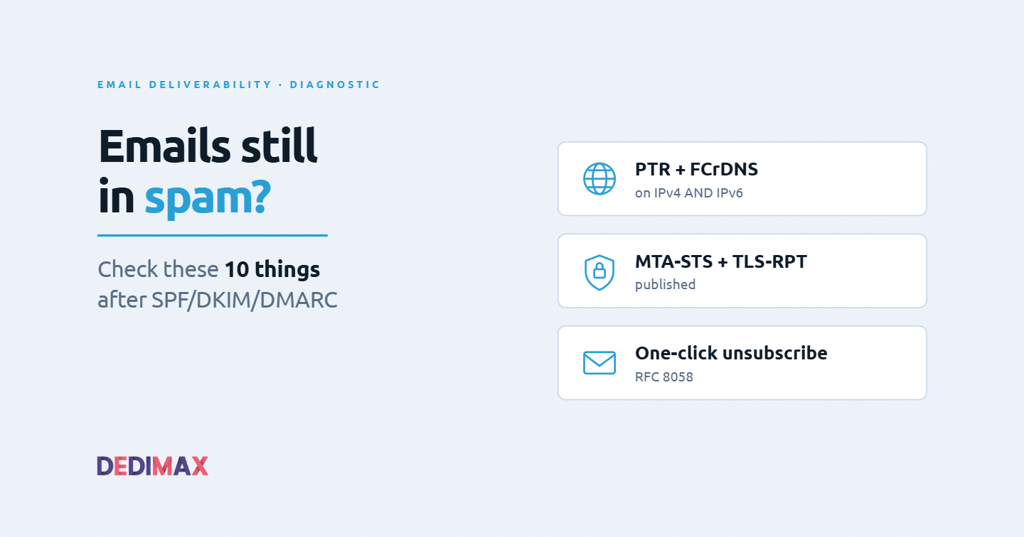 Emails Still Landing in Spam? The 10 Checks After SPF/DKIM/DMARC